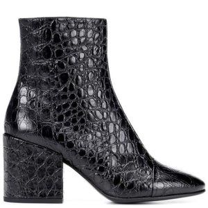 Dries Van Noten Croc-effect Leather Booties
